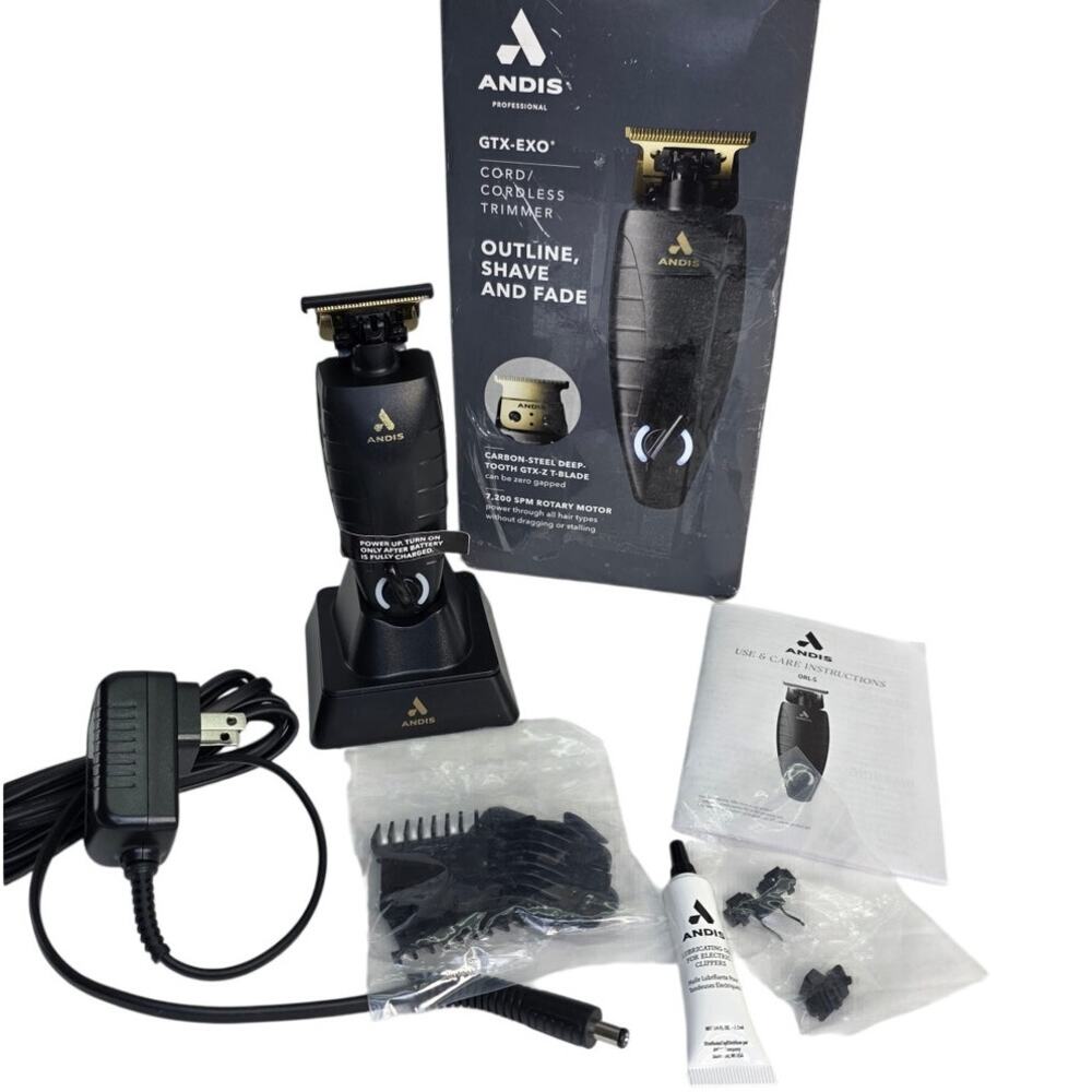 Andis GTX-EXO 74150 Cord Cordless Trimmer Beard Hair Black Charging Stand